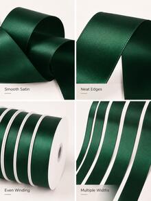 10 Yards Premium Forest Green Satin Ribbon, Double-Sided Forest Green Silk Ribbon, Suitable For Christmas Gift Wrapping, Vintage Wedding Decoration, Bouquet Bows And DIY Crafts. - Forest Green Ribbon - View 4