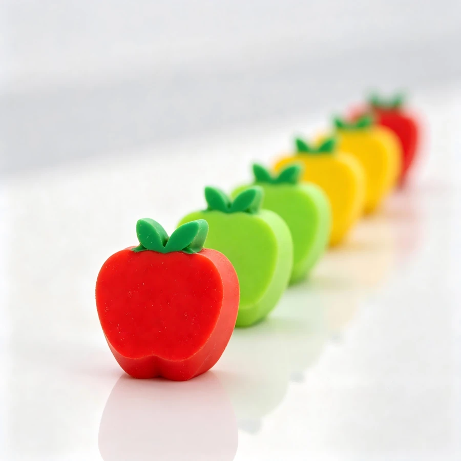 200/100 piezas Mini borradores con forma de manzana - Multicolor - Ver 1