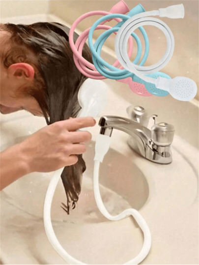1pc Portable Multi-Function Rubber Hose Spray Nozzle, Universal Shower Accessory, Suitable For Bathroom, Kitchen, Garden, Pet Bathing, RV, Outdoor Camping Essential, Practical Home Tool, Ideal Gift For Home Decor And Outdoor Travel, Sink Hose