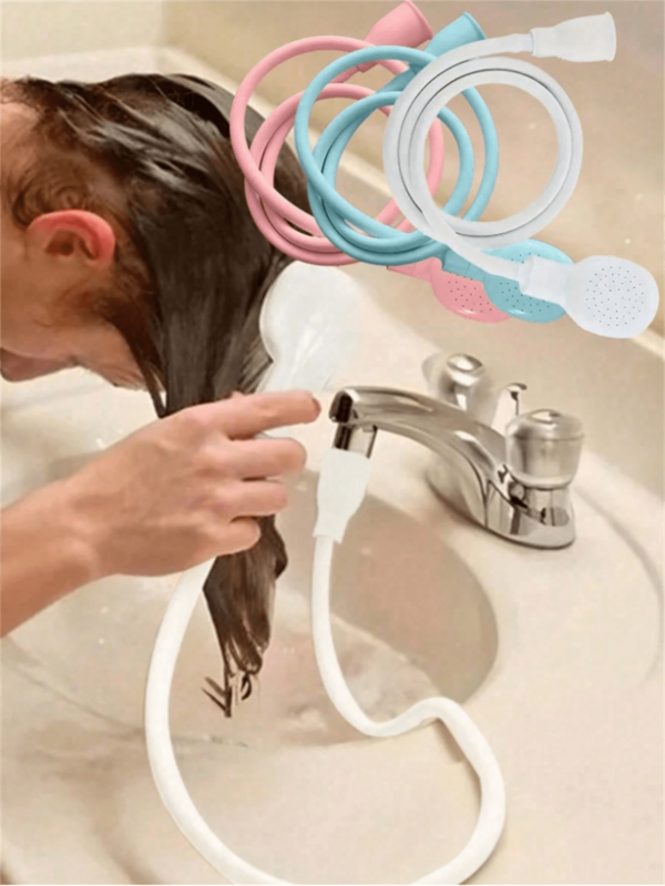 1pc Portable Multi-Function Rubber Hose Spray Nozzle, Universal Shower Accessory, Suitable For Bathroom, Kitchen, Garden, Pet Bathing, RV, Outdoor Camping Essential, Practical Home Tool, Ideal Gift For Home Decor And Outdoor Travel, Sink Hose