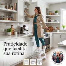 Banqueta Multiuso Retrátil Branca - 150kg - Branco - Visão 2