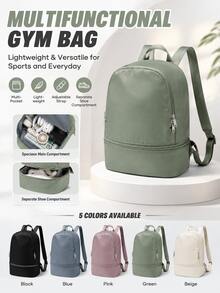 Student Backpack With Separate Shoe Compartment, Lightweight Travel Backpack Suitable For Work, Fitness, Daily Use, Casual Backpack With Hidden Pocket And Large Main Compartment, Perfect For Weekend Trips, Sports, Commuting And Daily Use, Large Capacity Student Bookbag With Multiple Pockets For High School And College Students, Fits 14-15.6 Inch Laptop, With Shoe Compartment Divider, Adjustable Shoulder Straps, Airline Approved Carry-On Backpack, Essential Backpack For Outdoor Commuting, Learning And Travel - Multicolor - View 10