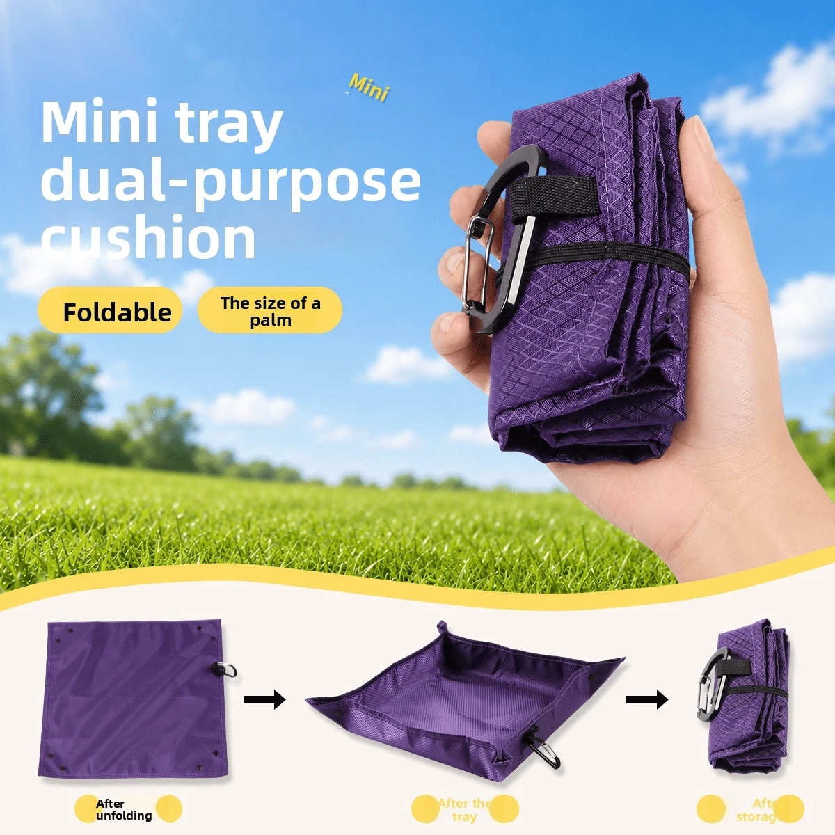 Multifunctional Waterproof Foldable Picnic Mat, Portable Outdoor Grass Pad, Dirt-Resistant Sitting Mat, Quickly Converts Into Snack Storage Tray - Multicolor - View 1