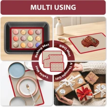 1pc Dishwasher Silicone Baking Mat, 16.5*11.6 Inch Non-Stick Macaron Mat, High Temperature Resistant Silicone Material, Smooth Flat Baking Surface For Easy Release, Reusable For Cookies, Macarons And Various Desserts, Practical Tool For Professional Macaron Makers And Home Baking Enthusiasts, Easy To Clean With Water Or Dishwasher, Flexible And Durable - View 11