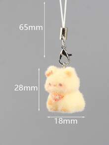 Panini 1-5pcs Flocked Gradient Tie Dye Cute Doll Pendant, Blushing Face Adorable Desktop Ornament - DIY Pendant, 3D Sitting Cat Hanging Decor, Versatile Accessory For Backpack, Car, Keys, Gentle Healing Style Portable Accessory - Metal Clasp, Commuter Bag, Car Interior Decoration - Multicolor - View 3