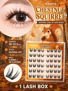 WANPIN WAN PIN Mei Li Shu 36 Clusters Glue-Free False Eyelashes, 9-13mm Natural Thin Cluster Lashes, Self-Adhesive Lightweight, Upgraded Fine Lash Roots, Comfortable And Secure, Long-Lasting Wear, Suitable For Daily Makeup - C - View 10