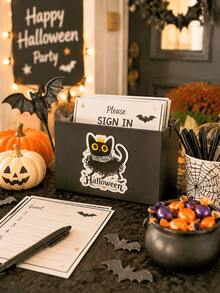 Custom Halloween Stickers Personalized Black Cat Party Favor Labels Spooky Cute Kitten Decals For Cups Treat Boxes Candy Jars Envelope Seals Decor - Multicolor 2 - View 4