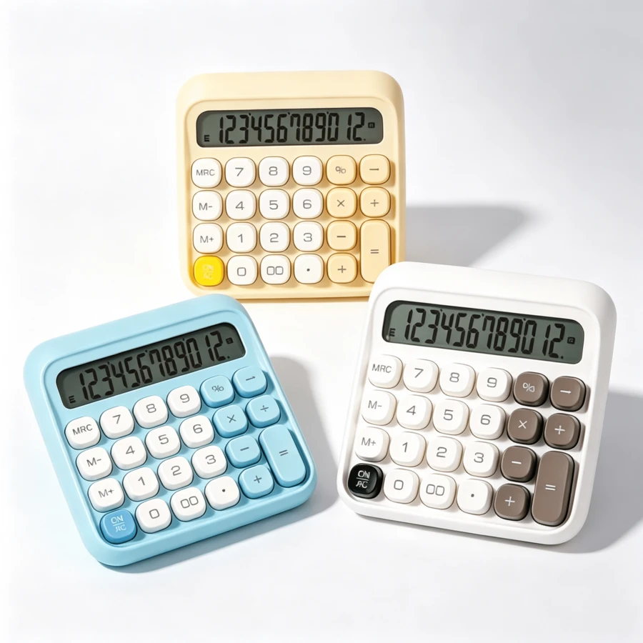 DELI TE36 Calculator Multifunction Calculator Clear Large Screen Minimalist Business Desktop Calculator Durable Keypad Financial Statistical Calculator, Home Office Student Children, 3 Colors - Default - View 1