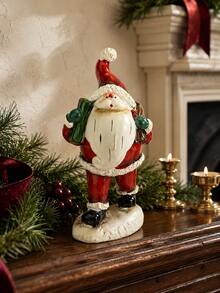 Vintage Santa Claus Decorative Statue, Traditional Christmas Holiday Decoration, Suitable For Desktop, Fireplace Mantel, Bookshelf, Entryway, Living Room And Festive Home Decor - 1PC - View 3