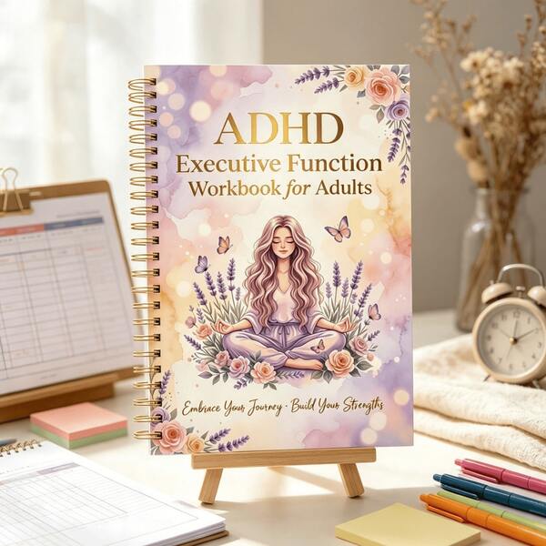 1 buah Buku Kerja Fungsi Eksekutif ADHD Jilid Spiral untuk Dewasa, Jurnal Perencanaan Harian & Pengaturan Diri, Pengatur Manajemen Waktu & Fokus, Buku Catatan Perawatan Diri Kesehatan Mental, Hadiah Kesehatan Liburan. Kembali ke Sekolah, Kantor