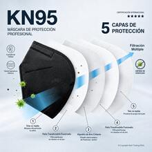 Caja De Cubrebocas Negro Para Adulto Kn95 20 Pz - Blanco - Ver 7