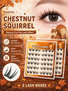 WANPIN WAN PIN Mei Li Shu 36 Clusters Glue-Free False Eyelashes, 9-13mm Natural Thin Cluster Lashes, Self-Adhesive Lightweight, Upgraded Fine Lash Roots, Comfortable And Secure, Long-Lasting Wear, Suitable For Daily Makeup - C - View 11