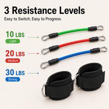 BSKT Hip Training Set, Ankle Straps, Hip Workout, Unisex, Leg And Hip Training, Pilates Home Workout, Yoga Practice, Taekwondo Training, Gym Accessories, Resistance Bands, Fitness Equipment, Fitness Training - Multicolor - View 8