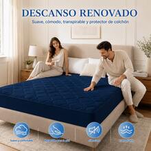 HOGAR YUME Fitted Sheets - Navy Blue - View 5