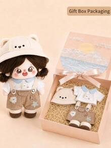 Conjunto de ropa de muñeca de 20 cm, gorro de oso lindo y conjunto de pantalones con babero, disfraz de vestir de muñeca, accesorio adorable, ropa de juguete, recuerdo de fiesta, regalo de cumpleaños (muñeca no incluida) - Multicolor - Ver 7