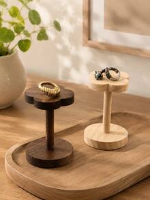 1pc Solid Wood Flower Shaped Jewelry Display Rack, Perfume Display Rack, Suitable For Rings, Watches, Bracelets, Earrings, Etc., Suitable For Bedroom Decoration, Bathroom Decoration, Living Room Desktop Storage, Dresser Cosmetics Storage, Bathroom - Multicolor - View 1
