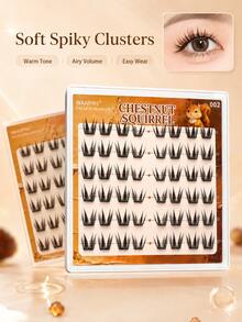 WANPIN WAN PIN Mei Li Shu 36 Clusters Glue-Free False Eyelashes, 9-13mm Natural Thin Cluster Lashes, Self-Adhesive Lightweight, Upgraded Fine Lash Roots, Comfortable And Secure, Long-Lasting Wear, Suitable For Daily Makeup - C - View 6
