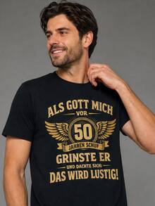 Lokale Lager,Marque,50th Birthday Man Woman 50 Years 1976 Decorative Funny Gift T-Shirt - 黑色 - 查看 3