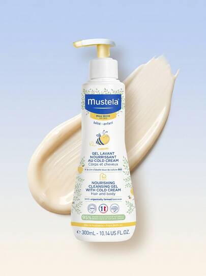 Mustela Nourishing Cleansing Gel With Cold Cream 10.14oz/300ml – Baby Wash, Deep Hydrating, For Newborns, Gentle Scent, Cold Cream, Suitable For Daily Bath Time