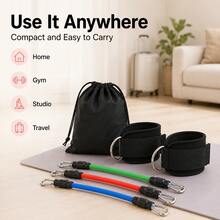 BSKT Hip Training Set, Ankle Straps, Hip Workout, Unisex, Leg And Hip Training, Pilates Home Workout, Yoga Practice, Taekwondo Training, Gym Accessories, Resistance Bands, Fitness Equipment, Fitness Training - Multicolor - View 6