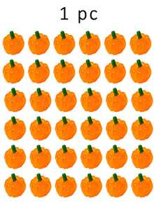 50/20/10/1pc Cute Cartoon Mini Pumpkin Resin Flat Pendant, Cartoon Style Flat Resin Pumpkin Inlaid Charm, Glow-In-The-Dark Imitation Vegetable Decoration, Suitable For Halloween, Autumn Festival, DIY Jewelry, Hair Accessories Handmade - A - View 10