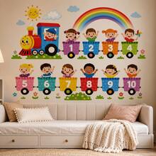 1pc Educational Wall Sticker, Alphabet Train Pattern Self-Adhesive Wall Stickers, Bedroom Entryway Living Room Porch Home Decoration Wall Stickers, Removable Stickers, School Wall Decor Decals - HG23 - View 3