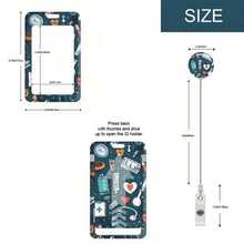 Healthcare Worker Badge Holder Set, Includes PVC ID Protector, Retractable Reel, Carabiner, Clear Window, And Buckle - Hospital Back-To-School Gift - A - View 7
