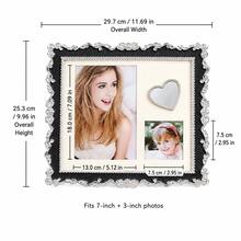 1PC Combined Photo Frame For 3 Inch & 7 Inch Photos, Unique Creative Picture Frame, High Aesthetic Design Desktop Ornament For Home, Office & Room Decor - A - View 5