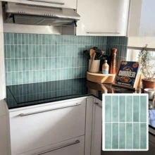 10/20/40pcs Thickened Straight Line Mosaic Self-Adhesive Splash Guard, Thick Texture With Excellent Resilience, Minimalist 3D Straight Line Pattern, Peel And Stick Without Cement, Excellent Waterproof And Moisture-Proof Performance, Suitable For Kitchen Stove, Bathroom Wall Areas, Acting As Kitchen And Bathroom Splash Guard Tiles For Home Space Decoration And Renovation, Old House Remodeling, Rental Home Arrangement, Firm Adhesion And Not Easy To Fall Off. Not 3D Tiles - Multiple Styles - View 15