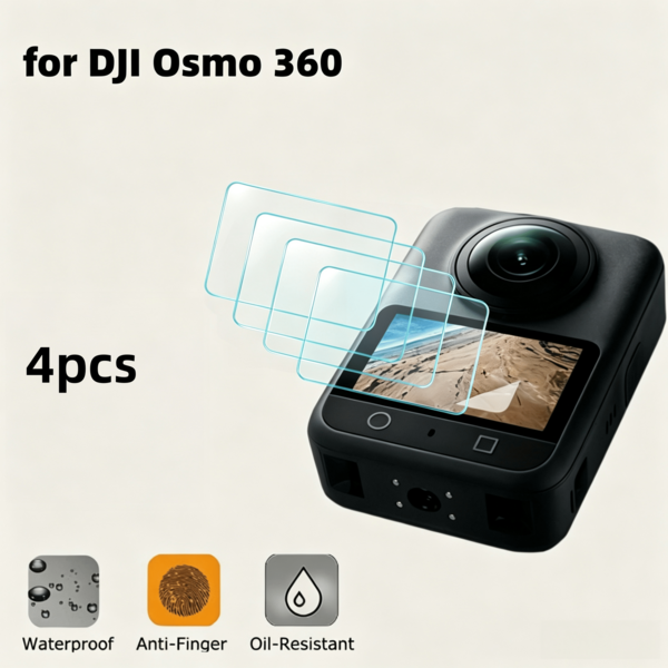 4 Pieces Of Default 4pcs Transparent Tempered Glass Film/For OSMO 360 Tempered Glass Sports Camera Accessories