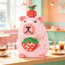 This 1097-Piece Building Block Set Creates A Strawberry Capybara, Which Is Adorable And Cute, Making It A Perfect Gift For Couples And Parents. The Assembly Difficulty Is Relatively High. It's An Ideal Gift For Christmas, Halloween, And The Back-To-School Season. - Multicolor - View 1