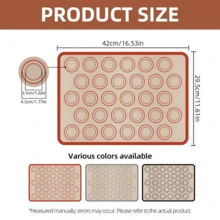 1pc Dishwasher Silicone Baking Mat, 16.5*11.6 Inch Non-Stick Macaron Mat, High Temperature Resistant Silicone Material, Smooth Flat Baking Surface For Easy Release, Reusable For Cookies, Macarons And Various Desserts, Practical Tool For Professional Macaron Makers And Home Baking Enthusiasts, Easy To Clean With Water Or Dishwasher, Flexible And Durable - View 3
