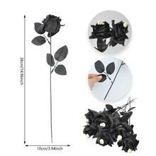 10Pcs Scary Eyeball Dark Red Fake Rose Branches Halloween Vase Bouquet Accessories - Multicolor - View 53