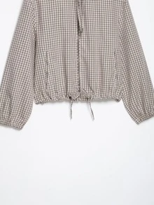 Seelio Spring/Autumn New Women's European And American Style Fashion Versatile Plaid Hooded Jacket - Lattice - View 11