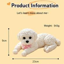 Realistic Teddy Dog Squeeze Toy, Cute Decorative Figurine, Adorable Pet Stress Relief Gadget - Multicolor - View 6