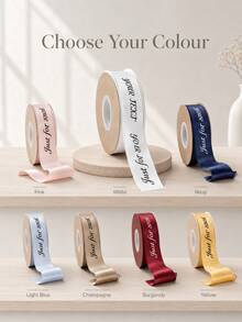 Customized Ribbon, 25mm Personalized DIY Ribbon, Gift Wrapping, Birthday, Wedding, Anniversary, Woven Ribbon Bow Decoration Gift, School Supplies, Back To School - Multicolor - View 3