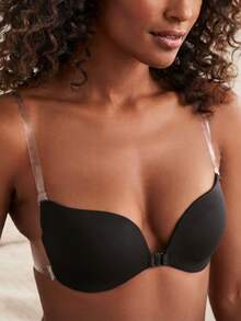 YIYANG 2/1Pack Of Push-Up, Self-Adhesive Bra With Clear Straps; Invisible, Backless, Sticky Bra; Wing-Shaped Bra, Lingerie, And Adhesive Cups. - Multicolor - View 3