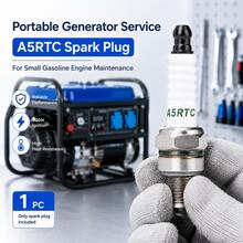 1PC 71mm A5RTC Spark Plug, Heat-Resistant Ceramic & Metal Small Engine Ignition Plug, White Ribbed Insulator With Threaded Electrode, Replacement Spark Plug For Generator, Lawn Mower & Garden Tool Engine Maintenance - A5RTC - View 7