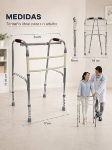 ANDADERA PLEGABLE SIN RUEDAS - Plateado - Ver 2