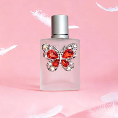1 peça Frasco de Perfume Recarregável de Vidro Fosco 30 ml de Alta Gama, Frasco Portátil DIY para Decantação, Decoração de Borboleta, Adequado para Decantação de Perfume, Essencial de Viagem, Presente de Feriado
