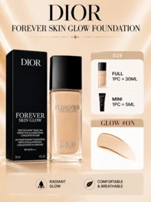 Dior Forever Skin Correct Foundation (Soft Radiant) #ON, Full Size 30ml, Sample 5ml, Natural Perfect, Long-Lasting Wear, Long-Lasting Color Lock, Radiant Finish, Moisturizing Texture, Smooth Finish, Refines Skin Texture - GLOW#ON - View 2