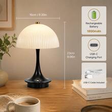 Modern Touch LED蘑菇燈 - USB充電式、3色可調光、氛圍裝飾空間、便攜設計 - 防滑底座，適用於臥室/客廳/辦公室/玄關/走廊，理想禮物 - 檯燈 - 查看 10