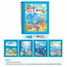 Refillable Water Pen Magic Water Painting Book, Reusable Princess Dream Theme Coloring Book, Paper And Plastic Material, Spiral Binding, Clean Drawing Activity Toy For Kids, Suitable For Travel, Birthday, Holiday Gifts - Multicolor - View 11