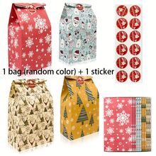 12pcs Christmas Snowflake & Reindeer Gift Bag Set With Stickers - New Holiday Product - Multicolor - View 13