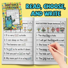 Sentence Construction And Reading Practice Workbook, Complete Missing Words Through Fun Activities, Color Pictures Guide Simple Sentence Making, Develop Reading Readiness And Vocabulary Recognition, Suitable For Home And School Interactive Learning - Alphabet Book - View 7