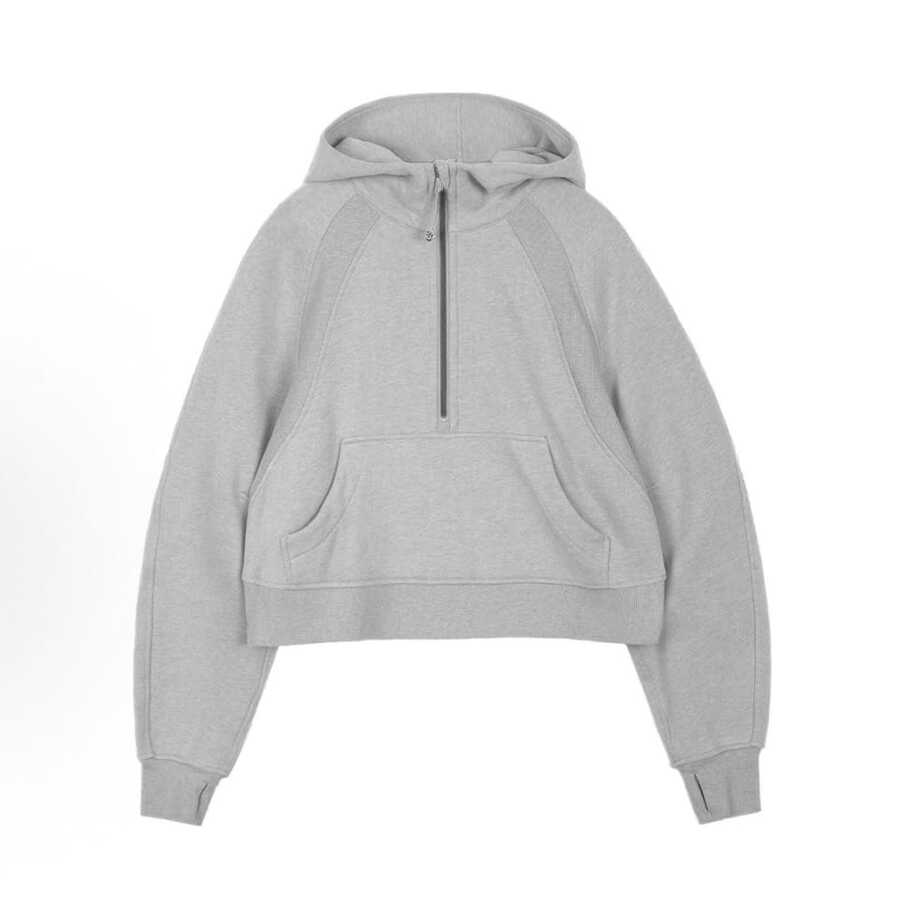 Lululemon Scuba Oversized Half-Zip Hoodie | Cotton-Blend Fleece Pullover, Boxy Short Fit With Kangaroo Pocket - 灰色 - 查看 1
