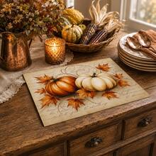 1pc Pumpkin Pattern Printed Diatomaceous Earth Kitchen Drain Mat, Absorbent Dish Drying Mat, Coffee Machine Mat, Dishwashing Mat, Sink Mat, Kitchen Countertop Protector, Suitable For Cups, Plates, Tableware And Kitchen Decor - Multicolor - View 4