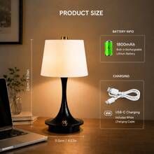 LED 3-Color Touch Control Desk Lamp, USB Rechargeable, Sensitive Touch Switch Sensor, Stepless Dimming, Ambient Decorative Space, Portable Night Light, Modern Home Decor, Suitable For Bedroom, Dining Room, Study, Bar, Outdoor, Ideal Gift Choice - Desk Lamp - View 9