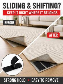 20/40pcs Heavy Duty Black Self-Adhesive Hook And Loop Fastener Tape, 1.2x3.2 Inches/3x8 Cm Industrial Strength Waterproof Heat-Resistant Reusable Adhesive Tape, No-Drill Peel And Stick Strong Fixing Pads, Suitable For RV, Home, Office, Indoor And Outdoor Use - Multiple Styles - View 6