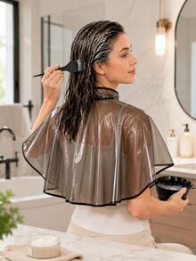 Oversized Waterproof Hairdressing Cape, Hair Dye Cape For Hair Coloring Cutting Perming And Styling, Reusable Hair Salon Apron With Full Coverage Design, Professional Hair Care Accessory For Home Salon And Beauty Use - Default - View 6
